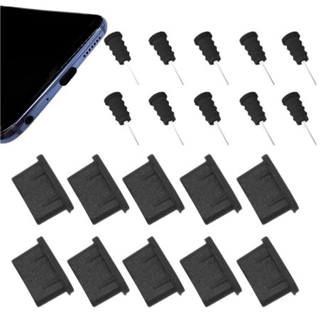 CKANDAY Lot de 10 paires de bouchons de poussière USB C pour port de charge et prise d'écouteurs