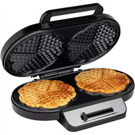 Gaufres Clatronic avec 2 surfaces de cuisson antiadhésives | Gaufres forme coeur