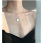 Collier Ras Du Cou Avec Pendentif En Forme De Disque En Argent Sterling 925 Et Or Blanc 18 Carats Avec Deux Chaînes Doubles Et B