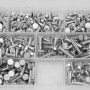 350 pcs/boîte Rivet solide à tête plate, Kit d'assortiment de rivets en aluminium solide à tête plate M4 Longueur 4/6/8/10/12/16