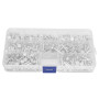350 pcs/boîte Rivet solide à tête plate, Kit d'assortiment de rivets en aluminium solide à tête plate M4 Longueur 4/6/8/10/12/16