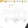 RICOO Support de boîtier PC RH-04 à roulettes Chariot Gaming Tour d'ordinateur Roues verouillable Largeur réglable réhausseur Mo