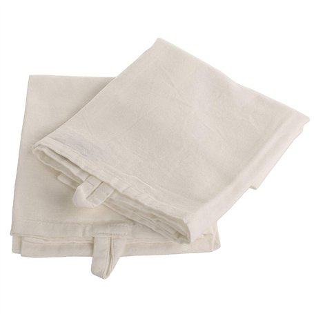 MACOSA SA01958 Lot de 2 torchons de cuisine 100 % coton aspect lin Blanc 70 x 50 cm Lavables au sèche-linge
