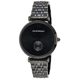 Emporio Armani Montre Trois Aiguilles en Acier Inoxydable Ton Sur Ton pour Homme