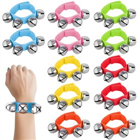 Belle Vous Bracelet Grelot 6 Couleurs Poignet et Cheville (Lot de 12) - Bracelet Clochette Musicale Multicolore Instruments de M