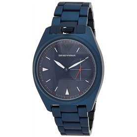 Emporio Armani Montre Trois Aiguilles en Acier Inoxydable Ton Bleu pour Homme
