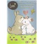 AFIE 66-1155 Carte Félicitations aux Heureux Parents - Bienvenu Bébé Garçon/Fille - Love Paillettes Cœur Rose Couple Papa Maman 