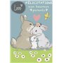AFIE 66-1155 Carte Félicitations aux Heureux Parents - Bienvenu Bébé Garçon/Fille - Love Paillettes Cœur Rose Couple Papa Maman 