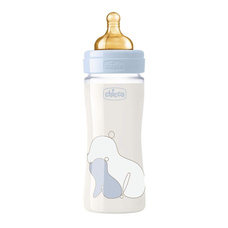 Chicco Biberon Original 240ml Vetro 1 Foro 1 Foro Boy Con Tettarella In Caucciu'