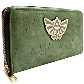 Legend of Zelda en Relief Tri-Force Symboles Portefeuille Vert