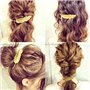 Huture Pinces à Cheveux Rétro Métal Antidérapantes Barrettes Épingle Dorées Accessoires Adorables pour Femmes Triangle de Cercle