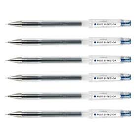 PILOT Lot de 6 Stylos roller à encre gel G-TEC-C4 pointe ultra fine 0
