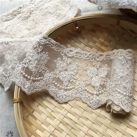 Garniture de dentelle inélastique pour broderie de motif de Net Crown Europe de 8CM de largeur