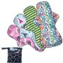 ZCOINS Serviettes Hygiéniques Lavables Réutilisables Flux Abondant 4 Pack - Taille XL (34cm)