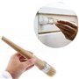 Lot de 3 pinceaux de peinture à la craie en poils naturels ronds pour meubles, décoration d'intérieur, cirage, vitrage de poteri