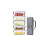 GENICOOK Lunchbox Boîte à lunch bento avec sac à lunch/bocaux en verre parfait pour la préparation des repas (5 * 840 ml)