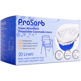 Prosorb Protège Seau de Chaise percée avec Tampon Super-Absorbant (Paquet de 20 Sacs)