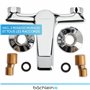Bächlein Mitigeur Universel de Baignoire Chromé - Set Complet de Mitigeur de Baignoire avec Tous les Accessoires, Mitigeur Monoc