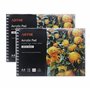 ARTME Lot de 2 blocs de papier acrylique A4 paysage x 12 feuilles/400 g/m² extra lourd/pressé à froid/sans acide