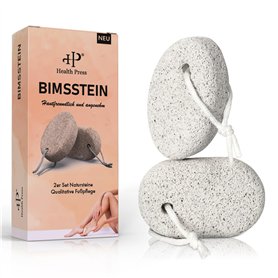 Health Press® Pierre Ponce Soin des Pieds – Lot de 2 – Éliminateur de Callosités Rugueux pour Mains et Pieds – Pierre de Lave Na