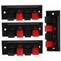 AERZETIX - C43776 - Lot de 4 - bornier plaque pour haut-parleurs - 70/24mm - stereo - 4 voies - à boutons poussoirs