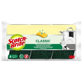 Scotch-Brite Classic Éponge à Récurer en Cellulose Non Rayante - 6 Pièces - Tampon à Récurer Très Absorbant Indiqué pour Les Tâc