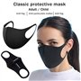 SHOP-STORY - Masque de Bouche Nez Respirant réutilisable Unisexe en polyuréthane Anti-poussière Noir