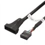 POFET Câble USB 2.0 9 broches femelle vers USB 3.0 mâle 20 broches, Adaptateur convertisseur USB 9 broches vers 20 broches