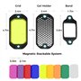 AODELAN Lot de filtres en gel Flash - Grille nid d'abeille universelle avec 8 filtres d'éclairage Speedlite de couleur pour appa
