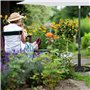 Relaxdays Support à Parasol Demi-Rond, pour des Barres de 34-50 mm, résistant aux intempéries, Design à Fleurs, Noir