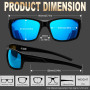 KANASTAL Lunettes de Soleil Sport Polarisées Homme Femme Enveloppantes Rectangulaires Ultra-Légères UV400
