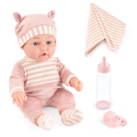 eDollable Ensemble de Jouets pour poupées et Accessoires de 30 cm Comprenant biberon, Couverture Douce, Sucette et vêtements Amo