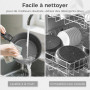 YASHE Batterie de Cuisine 15 Pièces, Poêles et Casseroles avec Revêtement Antiadhésif Effet Granit, Poignées Amovibles, Empilabl