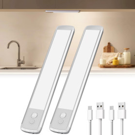 Lampe LED Rechargeable, Lumière Détecteur de Mouvement Interieur, USB-C Eclairage Lampe de Placard sans Fil pour Armoire, Placar
