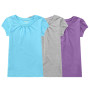 Bienzoe Fille Antimicrobien Séchage Rapide Manche Courte T-Shirt 3 pièces Pack