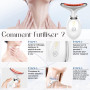 Appareil Anti Rides Visage, 3 Modes EMS Appareil de Gua Sha Visage, Appareil de Massage Visage 7 Couleurs, Chauffable 45°C Guash