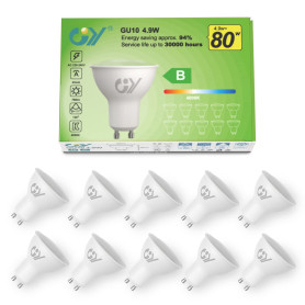 GY Ampoules LED GU10 4.9W Equivalent 80W, 790LM 4000K Blanc Neutre, Angle de Lumière 120°, Ampoule GU10 Led Efficacité Energétiq