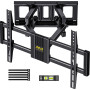 Alphamount Support Mural TV Mouvement Complet pour Téléviseurs de 37 à 80 Pouces Jusqu'à 45 kg, Fixation TV avec Double Bras Piv