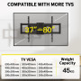 Alphamount Support Mural TV Mouvement Complet pour Téléviseurs de 37 à 80 Pouces Jusqu'à 45 kg, Fixation TV avec Double Bras Piv