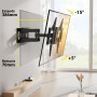 Alphamount Support Mural TV Mouvement Complet pour Téléviseurs de 37 à 80 Pouces Jusqu'à 45 kg, Fixation TV avec Double Bras Piv