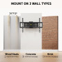 Alphamount Support Mural TV Mouvement Complet pour Téléviseurs de 37 à 80 Pouces Jusqu'à 45 kg, Fixation TV avec Double Bras Piv