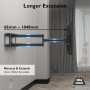 BONTEC Support Mural TV à Extra Longue Portée 1040 mm pour Écrans Plats/Incurvés LCD/LED/OLED de 32 à 75 Pouces jusqu'à 60 kg, S
