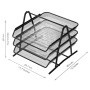 Detectalia Plateau Organisateur de Bureau et de Documents 3 Niveaux Noir. Dossier A4, Caisson de Bureau, Classeurs, Bureau d'ord
