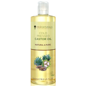 PraNaturals Huile de ricin pressée à froid 500 ml – 100% naturel végétalien pure, pour la croissance des cheveux et les cils, pl