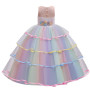 MYRISAM Princesse Fille Licorne Déguisement Robe de Anniversaire Cérémonie Soirée Halloween Carnaval Noël Fête Spectacle Mariage