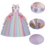 MYRISAM Princesse Fille Licorne Déguisement Robe de Anniversaire Cérémonie Soirée Halloween Carnaval Noël Fête Spectacle Mariage