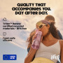 air up® Bouteille d'eau (650 ml) rose + 5 capsules Flavor Fiesta | Capsules de saveur sans sucre et bouteilles d'eau avec paille