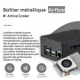 Raspberry Pi 5 8 Go PCIe M.2 NVMe – Kit | Boîtier en métal | Cooler Actif | Carte M.2 NVMe SSD PCIe | Bloc d'alimentation Offici