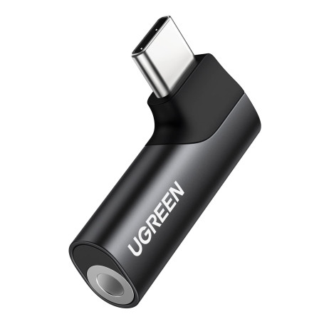 UGREEN Adaptateur USB C Jack 3.5mm Micro TRRS Coudé 90 Degrés Compatible avec iPhone 17 Pro Max Air 16 MacBook iPad Pro Air Gala