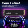 Crucial P310 SSD 1To PCIe Gen4 NVMe M.2 2280, Jusqu’à 7.100 Mo/s, Compatible avec Ordinateur Portable et de Bureau, Disque Dur I